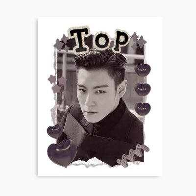 T O P Korean Drama Actor Scrapbook Collage Cozy Y2k Vintage Design Poster