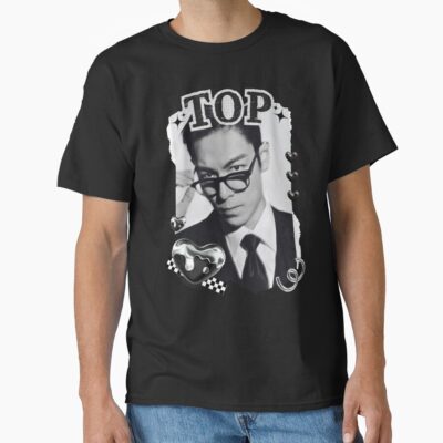 Top Choi Seung Hyun Korean Actor Black And White Collage T-shirt