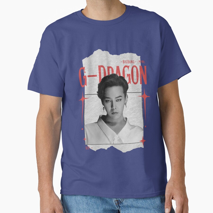 G Dragon Bigbang Kwon Ji Yong Retro Y2k Preppy Red And Black Scrapbook Collage Design T-shirt - Image 4