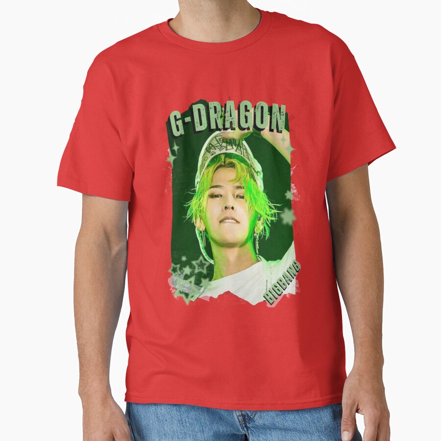 BigBangg G Dragon Retro Y2k Preppy Scrapbook Scrapbook Collage Design T-shirt - Image 5