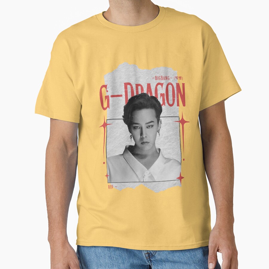 G Dragon Bigbang Kwon Ji Yong Retro Y2k Preppy Red And Black Scrapbook Collage Design T-shirt - Image 6