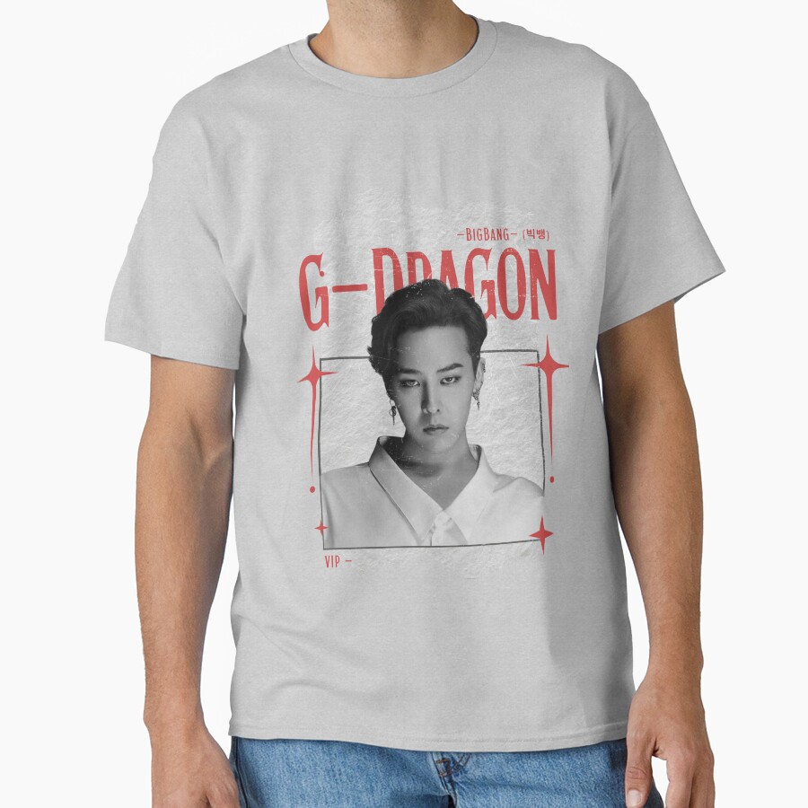 G Dragon Bigbang Kwon Ji Yong Retro Y2k Preppy Red And Black Scrapbook Collage Design T-shirt - Image 3