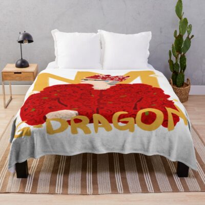 G Dragon Red Rose Crown Pop Art Throw Blanket