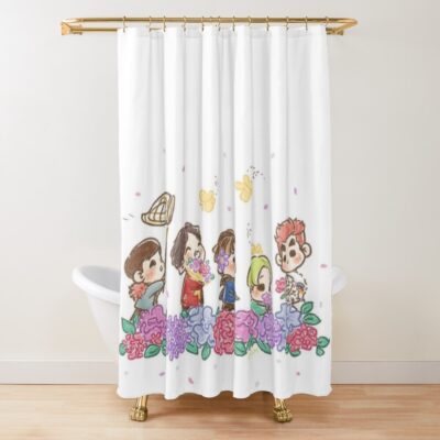 Bigbang Chibi Style Boys Shower Curtain