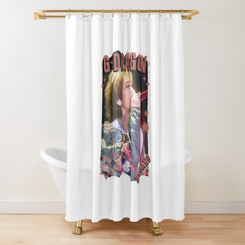 Bigbang G Dragon Retro Y2k Scrapbook Shower Curtain