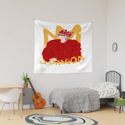 G Dragon Red Rose Crown Pop Art Tapestry